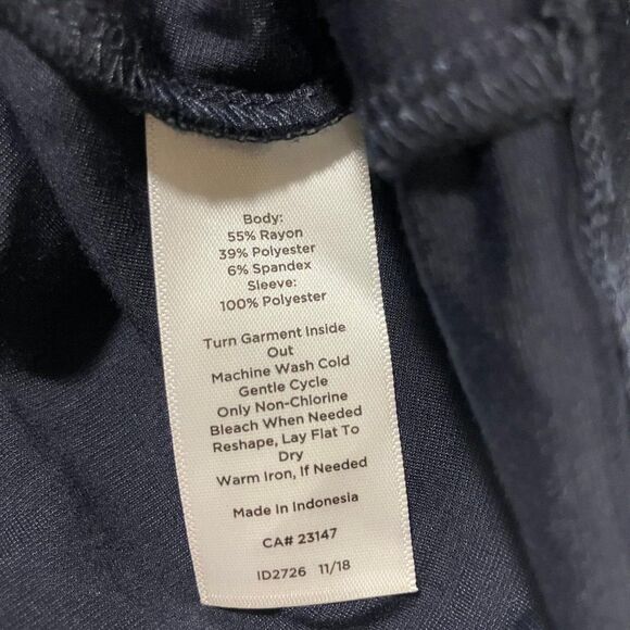 Talbots Plus Women's Size X Navy Blue Blouse Crochet Gothic  Laced 3/4 Sleeves - Picture 5 of 8